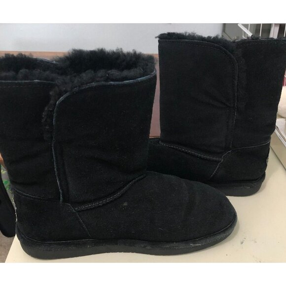 Bearpaw Black Ankle Boots Women 9 Suede Wool Blend 682W Abigail Pull On Winter - Picture 11 of 11